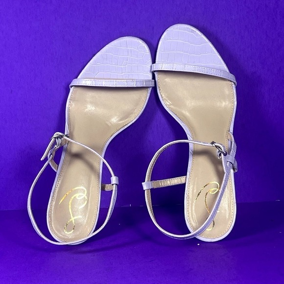 Sam Edelman Doran Misty Lilac Croc Strappy Heeled Sandal Women's Size 10-NEW - Picture 5 of 7